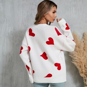 Wholesale <strong>Valentine</strong> Day Heart Fancy Pullover Women's Graphic Knit Sweater Loose Sweater <strong>Jumper</strong> for Ladies - Product Image 4