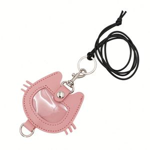 Cute Shape Pu Leather Keychain Lanyard Cartoon <b>Cat</b> With Key <b>Ring</b> for Students Neck Hanging Badge Holder - Product Image 3