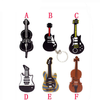 Clé USB en caoutchouc de forme personnalisée 1 Go-128 Go USB 2.0, clé USB en forme de guitare avec logo personnalisé pour cadeaux