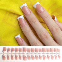 Kuku Palsu Premium Oval Magnetik Full Cover Bentuk Almond Salon Wear Pendek Bulat Mengkilap 30pcs Nail Kit