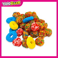Halal zure hartvormige gummy snoepjes, zacht, kauwbaar, fruitig, gemengd, novelty bulk snoep, OEM voor distributeurs, Valentijnscadeau YOLODUCK