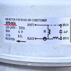 มอเตอร์พัดลม KFD-80A สำหรับห้องแอร์220-240V 50Hz 80W ชิ้นส่วนพัดลมระบายความร้อนกลางแจ้ง - Product Image 1