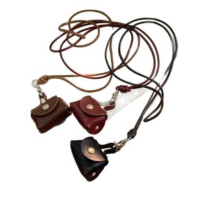 Leather Coin Necklace Pendant Small Cute Sweater Cord Earphone Chain Protective Case Storage <b>Bag</b> Accessory Unisex - Product Image 5