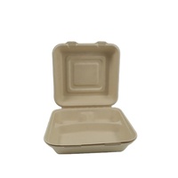 Boîte à lunch jetable biodégradable et compostable de 9 pouces, 3 compartiments, en bagasse, pour plats à emporter
