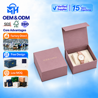 Boîte d'emballage de montre avec logo personnalisé, OEM ODM, usine, boîte cadeau en papier de luxe à couvercle rabattable pour les marques de montres et les détaillants