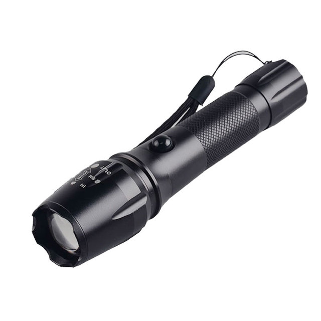 High Power Aluminum Water and Impact Resistant Rechargeable Flashlight Torch Zoom High Luminance Torch