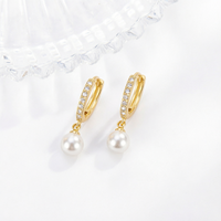 Gaovo – boucles d'oreilles minimalistes à perle unique pour femmes, boucles d'oreilles rondes classiques en acier inoxydable plaqué or 18 carats, bijoux à la mode