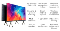 Televisor LED Interactivo con Sistema Android, Multi-idioma, 5 Años de Garantía, Soporte de Piso, Proyección Inalámbrica, Equipo de Publicidad