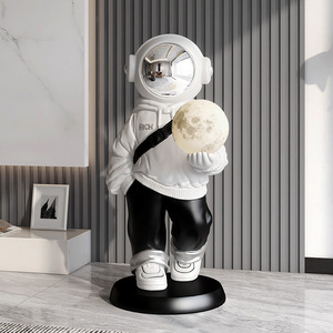 Grand lampadaire <span class=keywords><strong>moderne</strong></span> en résine pour astronaute Design figuratif bleu/blanc écologique pour salon ou pendaison de crémaillère - Product Image 3