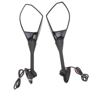 Espejo Retrovisor Universal para Motocicleta, Negro Brillante, Integrado con Luz de Señal de Giro, Compatible con Honda, Suzuki, Yamaha - Product Image 2