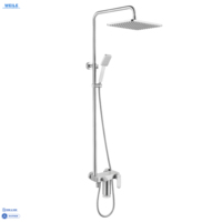 Ensemble de douche mural en acier inoxydable à poignée unique avec barre coulissante, filtre à charbon ACF à 3 fonctions, design moderne