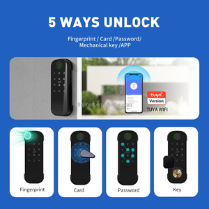 Ngoài trời không thấm nước tuya Wifi <span class=keywords><strong>App</strong></span> thông minh rim khóa Keyless quản lý thông minh khóa vân tay pin thẻ kim loại cửa khóa kỹ thuật số - Product Image 2