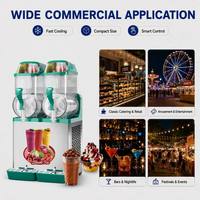 Machine à Granita Commerciale 12L x 2 avec Écran LED, Panneau en Acier Inoxydable 304, Protection Haute Température pour Boissons Glacées
