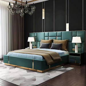 Luxury Italian Bedroom Queen <strong>King</strong> <strong>Size</strong> <strong>Bed</strong> Leather Metal <strong>Beds</strong> <strong>Set</strong> Modern Velvet Tufted Upholstered <strong>Beds</strong> With Storage - Product Image 2