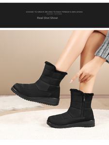 รองเท้าบูทหิมะสำหรับผู้หญิง กันน้ำ ระบายอากาศได้ดี บุขนอุ่น รองเท้าบูทข้อสั้น พื้นรองเท้า EVA หนา กันลื่น เหมาะสำหรับกิจกรรมกลางแจ้ง สวมใส่สบาย - Product Image 5