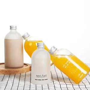 150ml 250ml 350ml 500ml Empty <strong>Small</strong> Mouth Clear Frosted Boston Round Beverage Juice Kombucha <strong>Glass</strong> <strong>Bottle</strong> - Product Image 1
