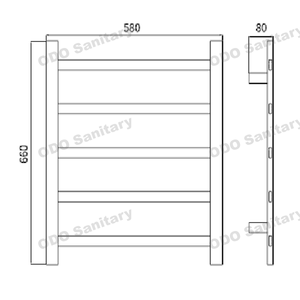 Scaldasalviette Elettrico da Parete a 5 Barre in Acciaio Inox Lucidato IP44, Produzione OEM e ODM - Product Image 4