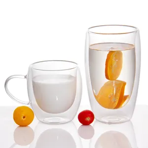 Offre Spéciale de qualité supérieure 80ml 350ml 650ml tasses à café rondes en verre avec paille