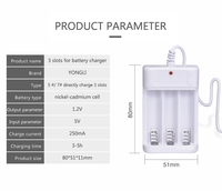 Pengisi Daya Baterai NiCd USB 3 Slot Grosir 1.2V Universal AA AAA untuk Mainan Remote Control