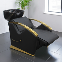 Fauteuil de Lavage Professionnel pour Salon de Coiffure avec Bac, Chaise de Barbier pour Shampoing