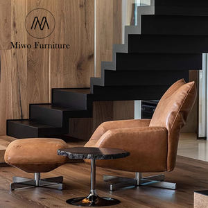 <span class=keywords><strong>Fauteuil</strong></span> inclinable moderne en métal et <span class=keywords><strong>cuir</strong></span> pour le salon, le bureau et la chambre à coucher. - Product Image 3