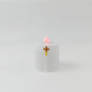 Funérailles Croix Rouge <span class=keywords><strong>LED</strong></span> Grave Lumière Scintillante Sans Flamme <span class=keywords><strong>LED</strong></span> Batterie Couleur Rouge Grave Cimetière Mémorial Bougies Votives - Product Image 4