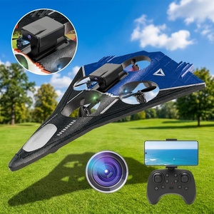 AiJH Avion RC en Mousse EPP avec Caméra, Virage Acrobatique à 360°, Chasseur RC, Avion Planeur Modèle - Product Image 1