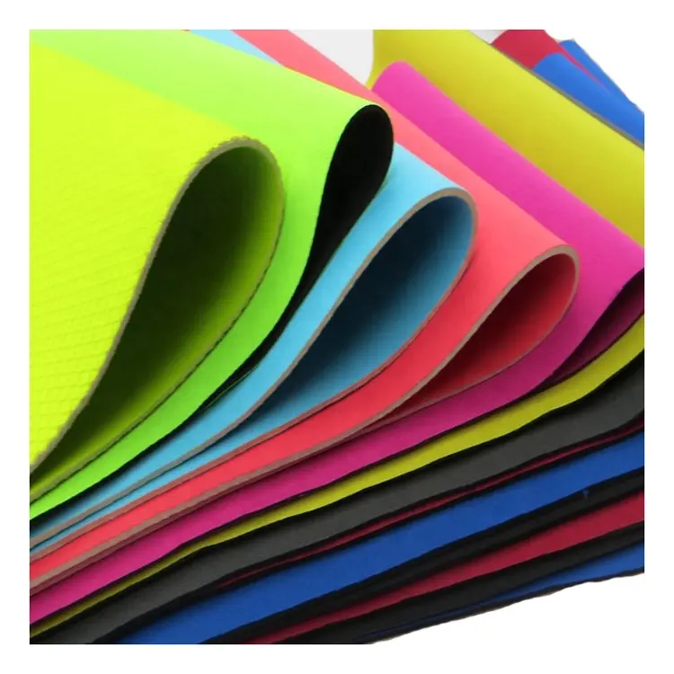 wholesale Factory 2MM 3MM 5MM Polyester nylon laminated with SBR rubeer sheet 3 layers neoprene fabric for bag