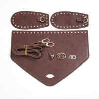 Dreieckige Taschenabdeckung Set Gewebte Rucksäcke Schultertasche Handgefertigte PU DIY Klappe Häkelzubehör Europäisch-Amerikanischer Retro Alltagsstil