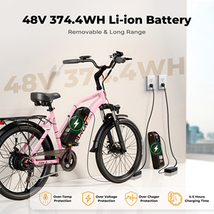 Bicicleta Eléctrica de 24 Pulgadas, 500W, 48V, 7.8AH, con Batería de Litio Extraíble, 40 Millas de Autonomía, Transmisión de 7 Velocidades, Envío Gratuito desde Almacén en EE. UU. - Product Image 3