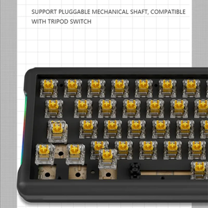 BT et 2.4G double sans fil 61 touches arc-en-ciel lumières Gaming 61 <span class=keywords><strong>clavier</strong></span> mécanique avec fonction multimédia pour PC portable <span class=keywords><strong>Gamer</strong></span> - Product Image 4