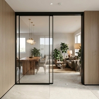 Puerta Corredera Automática de Levitación Magnética DZ150 para Restaurante, Puerta de Vidrio Inteligente Intercambiable, Puerta Corredera Interior