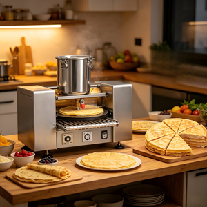 Machine à crêpes à gaz prix usine, diamètre 40 cm, pour café, fabrication de rouleaux aux œufs, facile à nettoyer, haute efficacité - Product Image 1