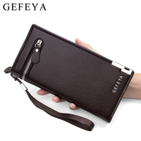 Dompet Multi-slot Bisnis Versi Korea untuk Pria, Dompet Lipat Tiga, Tas Genggam Panjang, Lapisan Poliester Tahan Air, Tempat Ponsel