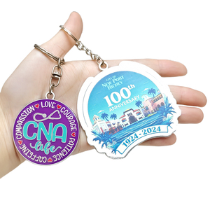 High Polished Double Plated Metal Keychain Custom Embossed Logo Zinc Alloy Die Struck Hard Enamel <b>Keyring</b> Wholesale Factory - Product Image 3
