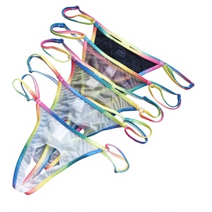 HL102 <span class=keywords><strong>Perizoma</strong></span> in nylon sottile <span class=keywords><strong>e</strong></span> sexy con apertura, taglia regolabile, per uomo <span class=keywords><strong>e</strong></span> donna, colori arcobaleno - Product Image 1