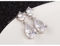 Ensemble de colliers de boucles d'oreilles en cuivre de style vintage pour femmes Accessoires de mariée classiques avec zircon cubique pour les fêtes et les mariages