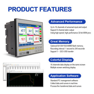 71R 데이터 로거 페이퍼리스 레코더 16 채널 범용 입력 4-20mA ± 0 2% FS 정확도 USB RS485 통신 - Product Image 5