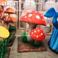 Décoration de plantes personnalisée Modèle animatronique de champignon de haute qualité pour parc naturel