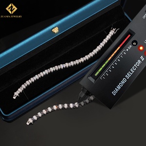 Pulsera de tenis de moissanita blanca y negra de corte ovalado, plata 925 con baño de rodio, engaste de garra, joyería romántica de alta calidad para mujer - Product Image 1