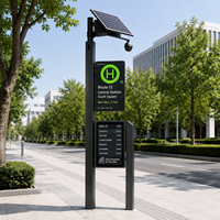 Parada de Autobús Solar Inteligente Independiente con Señalización Digital, Software en la Nube, Pantalla de Tinta Electrónica, Ahorro de Energía y Bajo Consumo