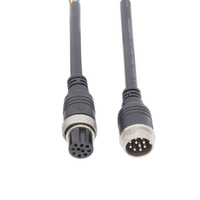 Connecteur électrique aviation GX16 10 voies PVC noir câble 22/24AWG injecté avec prise mâle femelle adaptateur de signal 2A pour capteur