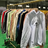 F3 Vêtements d'occasion de marque en gros : Sweats à capuche tendance internationaux, tailles mixtes, lots abordables pour friperies