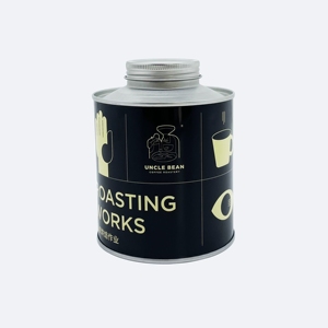 Boîte en fer blanc ronde OEM 200g pour grains de café, vide, avec couvercle à vis, impression offset, logo personnalisé pour bonbons et aliments pour animaux de compagnie - Product Image 1