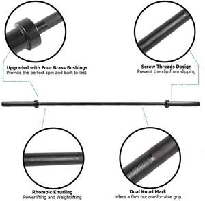 Vente flash Barre d'haltères droite <span class=keywords><strong>Olympique</strong></span> en acier peint noir <span class=keywords><strong>20</strong></span> <span class=keywords><strong>kg</strong></span> Finition chromée - Product Image 6