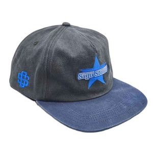Custom 5 Panel Vintage Flat Bill Embroidery logo Snapback Cap <b>Hat</b> - Product Image 1