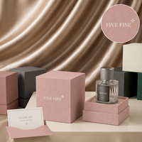 Boîte d'emballage de luxe pour parfums et cosmétiques, faite à la main, écologique, rose et bleue, sur mesure, en papier recyclable, rigide, carrée