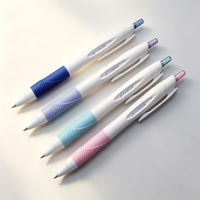 Stylo à bille rétractable Mitsubishi Uni JETSTREAM 0,5 mm blanc avec corps en plastique noir SXN-150-05 pour les 8-13 ans