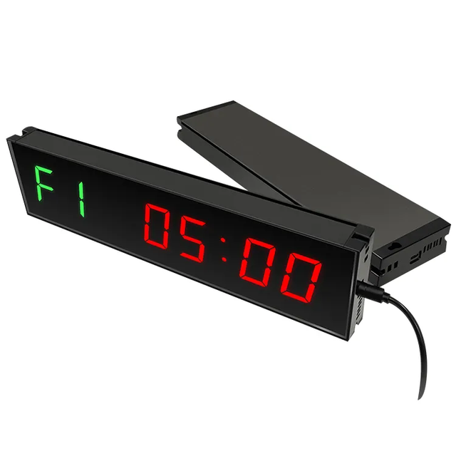 1.5-inch 6-digit Boxing LED Digital Timer LED Portable Workout Countdown Clock GYM Timer Sport Interval Timer