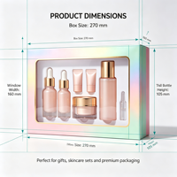 Boîte d'emballage cosmétique en papier rectangulaire irisé personnalisée pour ensemble de soins de beauté